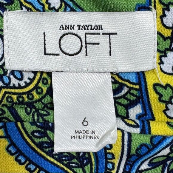 Ann Taylor Loft Paisley Cross Strap Maxi Dress Sundress Blue Green Size 6 - Picture 10 of 13